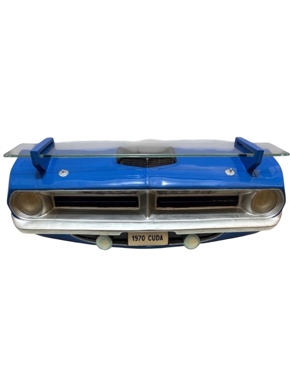 1970 Dodge Plymouth Barracuda Cuda Front Grill Wall Shelf Blue Lights Up